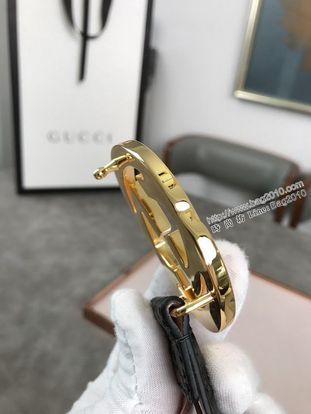 Gucci經典皮帶 古奇雙G拋光腰帶 411924  jjp2067